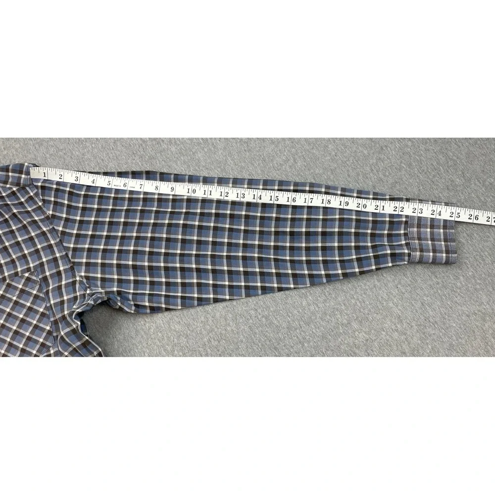 Banana Republic Shirt Men Medium (15-15.5)  Plaid Cotton Blend Stretch Button Up